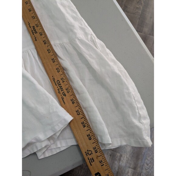 Camille & Co. Small White Linen bell Sleeve Tunic Top Lagenlook - Picture 3 of 6